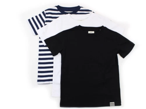 Mads Nørgaard t-shirt Thorlino black/white/stripes (3-pak)